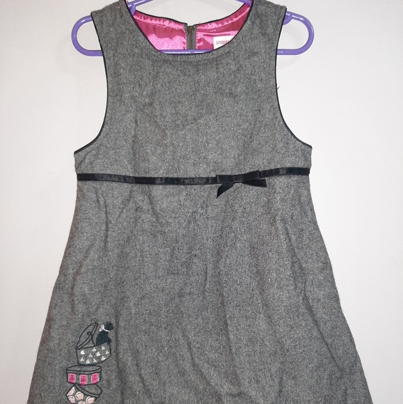 Vintage Gymboree City Sidewalk Gray Pinafore Dress - Picture 1 of 6